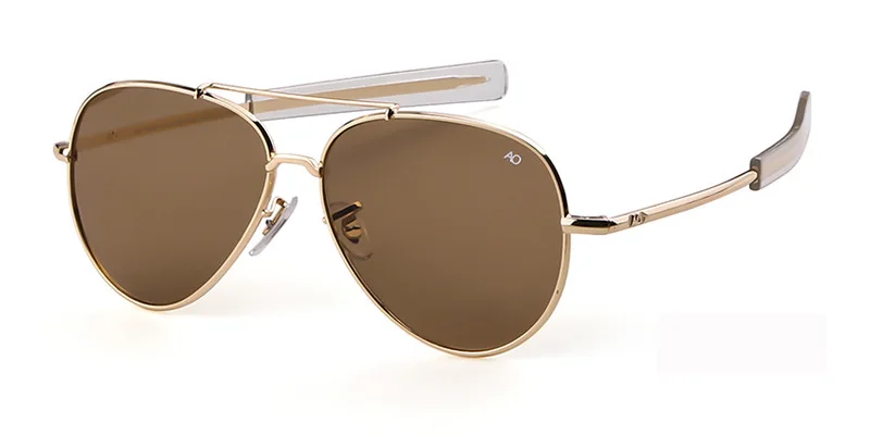 Lunettes de soleil d'aviation pour hommes et femmes, lunettes de soleil optiques militaires de l'armée américaine, lunettes de soleil pilote AO, 2021 Oculos De Sites Mascul37, 8057