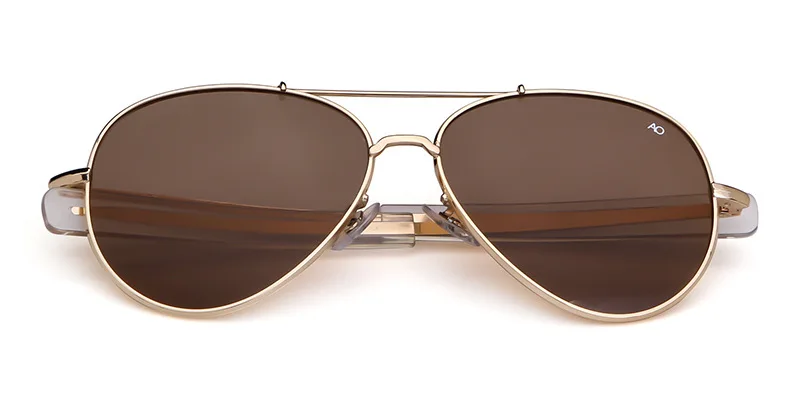Lunettes de soleil d'aviation pour hommes et femmes, lunettes de soleil optiques militaires de l'armée américaine, lunettes de soleil pilote AO, 2021 Oculos De Sites Mascul37, 8057