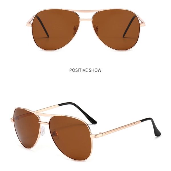 Lunettes de soleil polarisées à double faisceau en métal pour hommes – Image 4