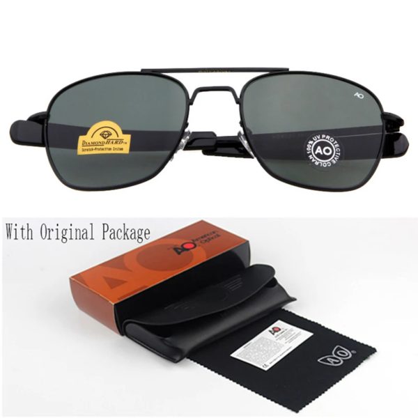 Lunettes de soleil de mode pour hommes, armée américaine, militaire, marque de styliste, AO, verre optique, lentille de sol RS263 – Image 4