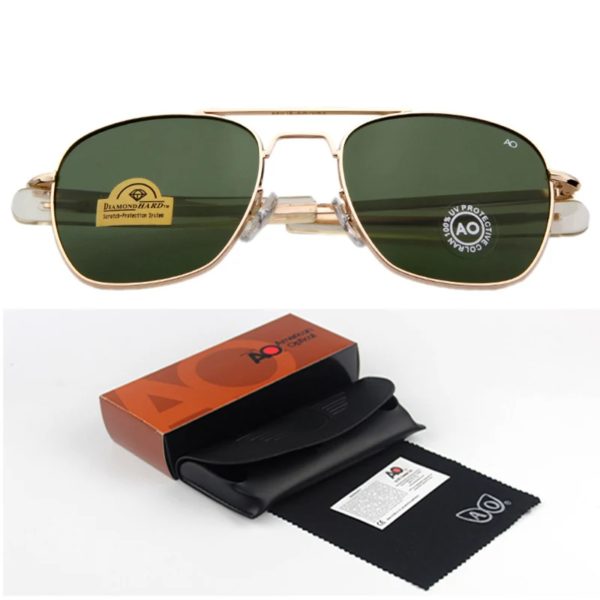 Lunettes de soleil de mode pour hommes, armée américaine, militaire, marque de styliste, AO, verre optique, lentille de sol RS263