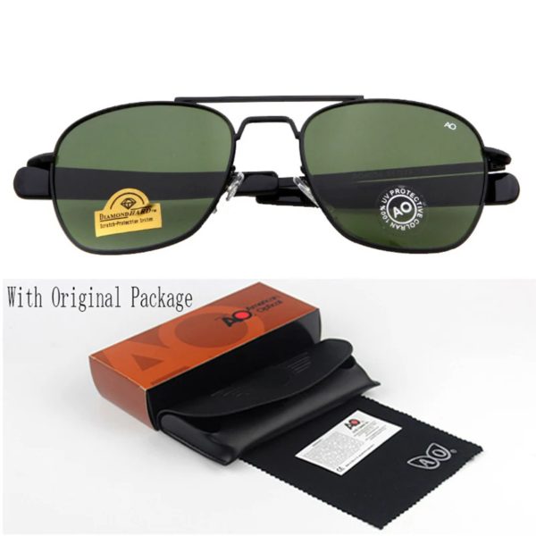 Lunettes de soleil de mode pour hommes, armée américaine, militaire, marque de styliste, AO, verre optique, lentille de sol RS263 – Image 3