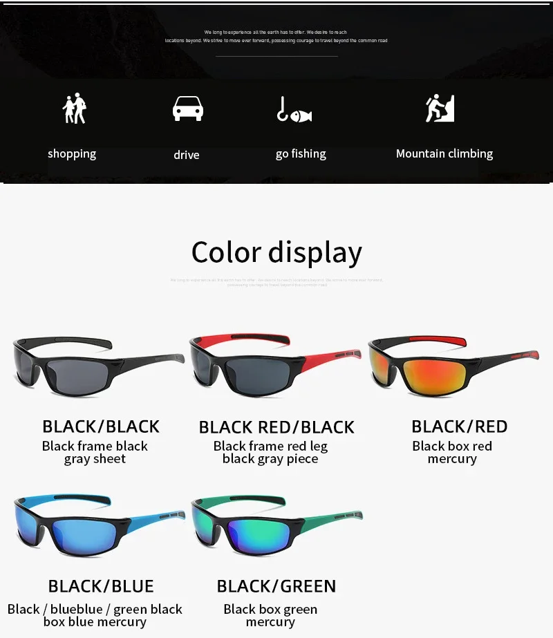 Lunettes de soleil de cyclisme pour hommes et femmes, lunettes de soleil de sport, lunettes de camping, randonnée, équipement de vélo, mode