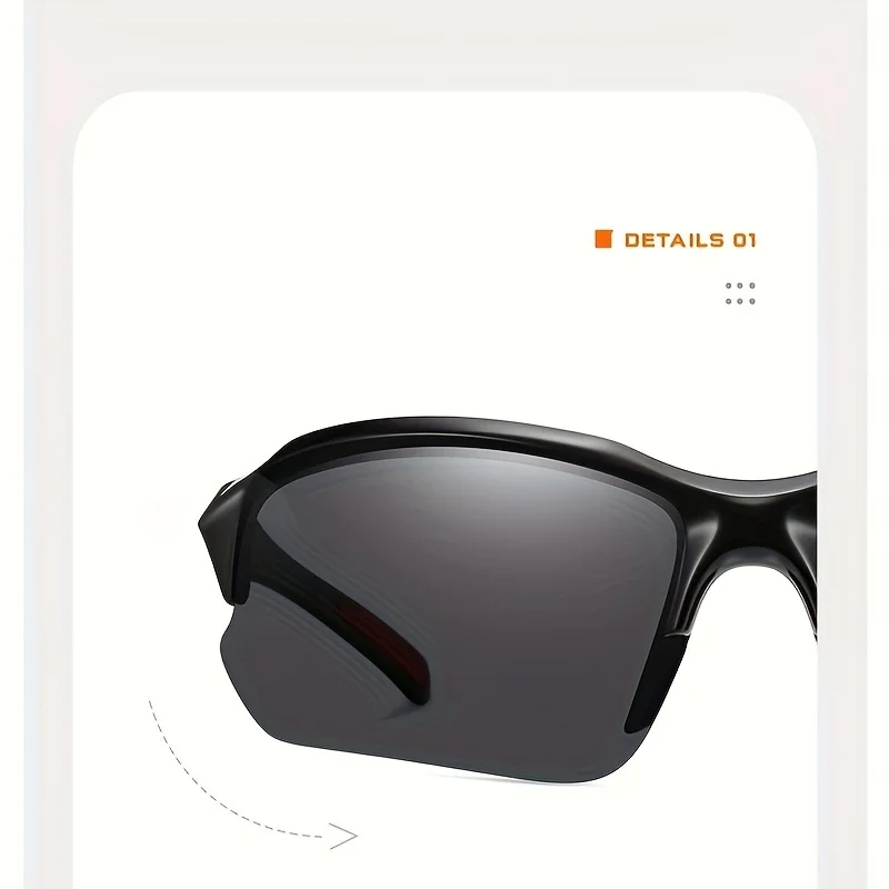 Lunettes de sport polarisées pour hommes, lentille TAC, monture PC, protection UV, idéales pour la randonnée, le cyclisme, la course, le golf, le choix de conduite, 2 pièces