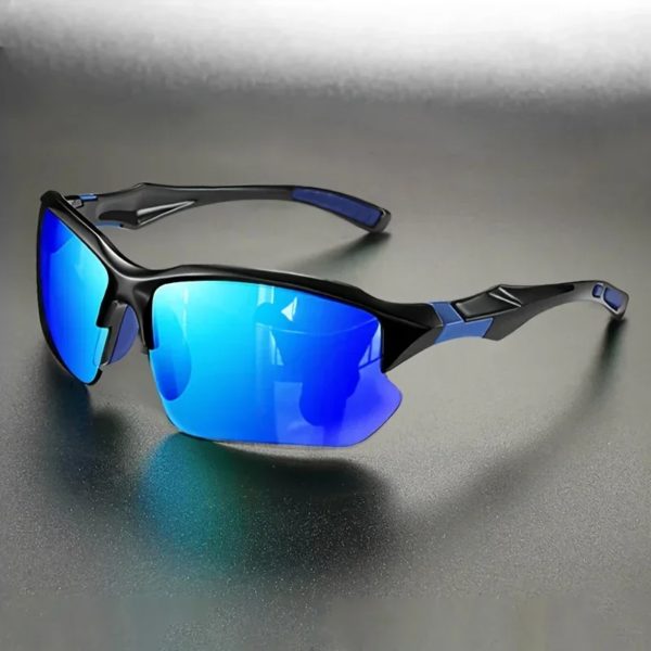 Lunettes de sport polarisées pour hommes, lentille TAC, monture PC, protection UV, idéales pour la randonnée, le cyclisme, la course, le golf, le choix de conduite, 2 pièces – Image 3