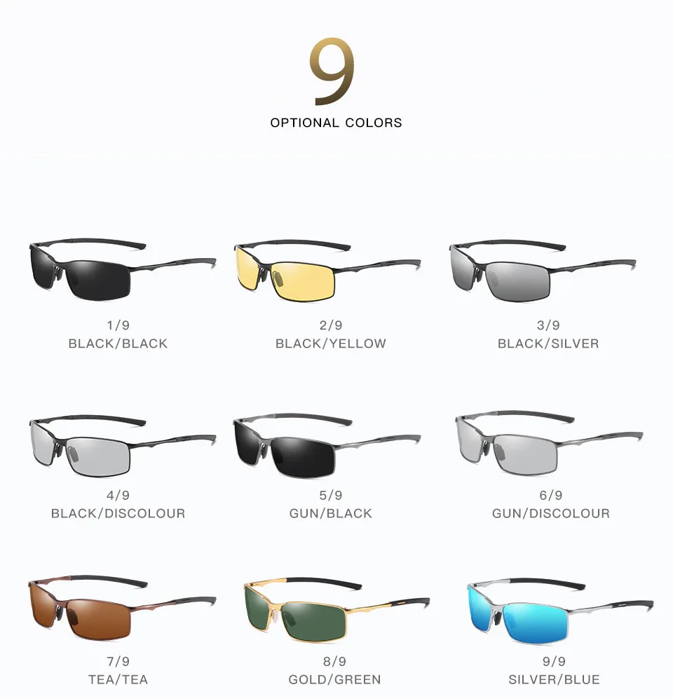 Lunettes de soleil polarisées pour la conduite, couleur, vision nocturne, cyclisme sur route