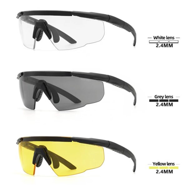 Lunettes DulGoggles coupe-vent et anti-poussière, lunettes de soleil pare-balles de tir militaire CS, lunettes d'alpinisme de moto, ensemble de 3 lentilles – Image 4