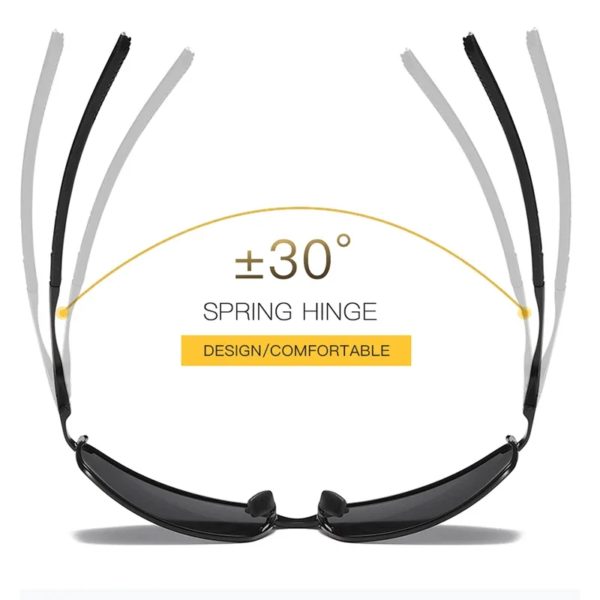 Aoron-Lunettes de soleil polarisées pour hommes et femmes, miroir de conduite, monture en métal, UV400, anti-absorbe ouissement, vente en gros – Image 4