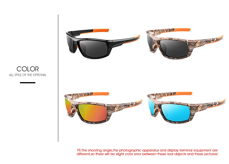 Lunettes de soleil polarisées Camouflage, pour sport de plein air, randonnée, pêche, course à pied, pour hommes, 2020
