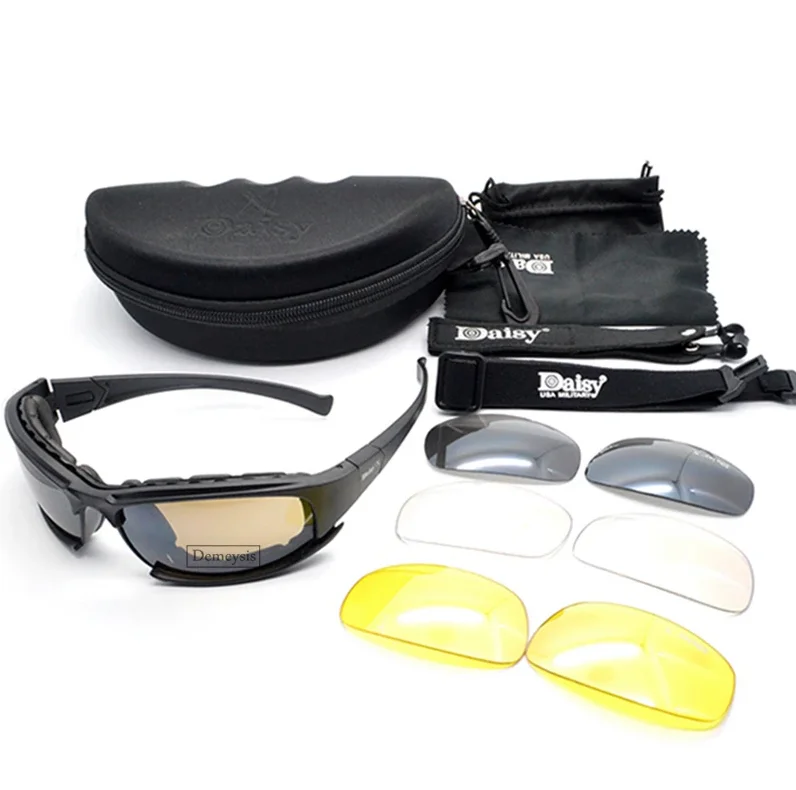 Destroy AndrDul-Lunettes polarisées militaires pour hommes, lunettes de soleil de l'armée avec 4 lentilles, boîte d'origine, lunettes de randonnée, lunettes de tir