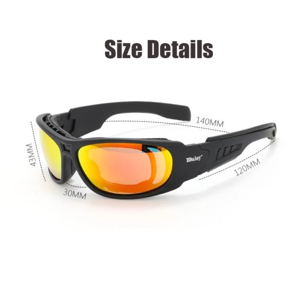 Destroy AndrDul-Lunettes polarisées militaires pour hommes, lunettes de soleil de l'armée avec 4 lentilles, boîte d'origine, lunettes de randonnée, lunettes de tir – Image 3