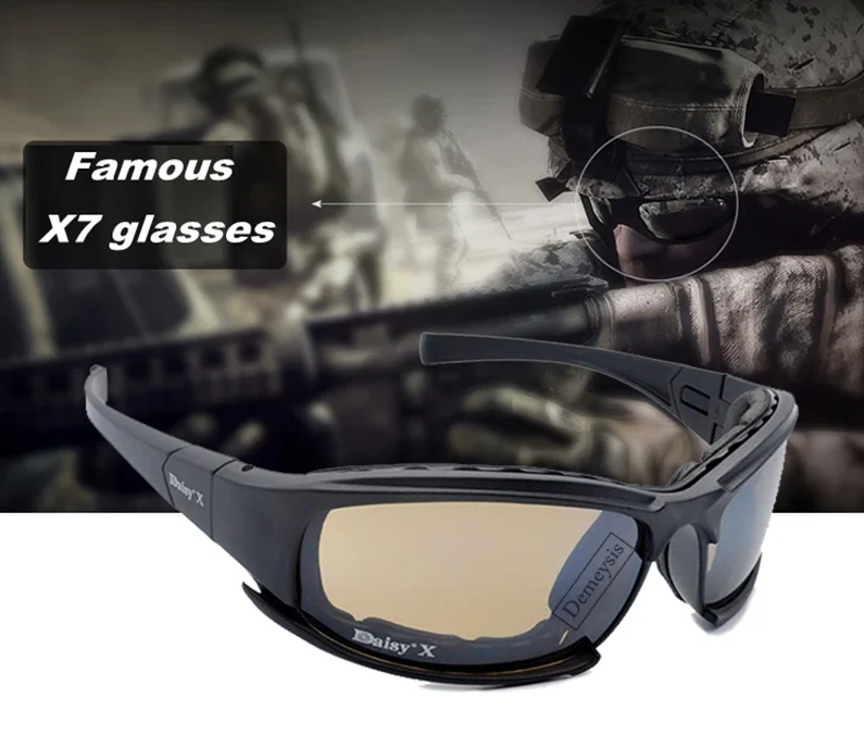 Destroy AndrDul-Lunettes polarisées militaires pour hommes, lunettes de soleil de l'armée avec 4 lentilles, boîte d'origine, lunettes de randonnée, lunettes de tir