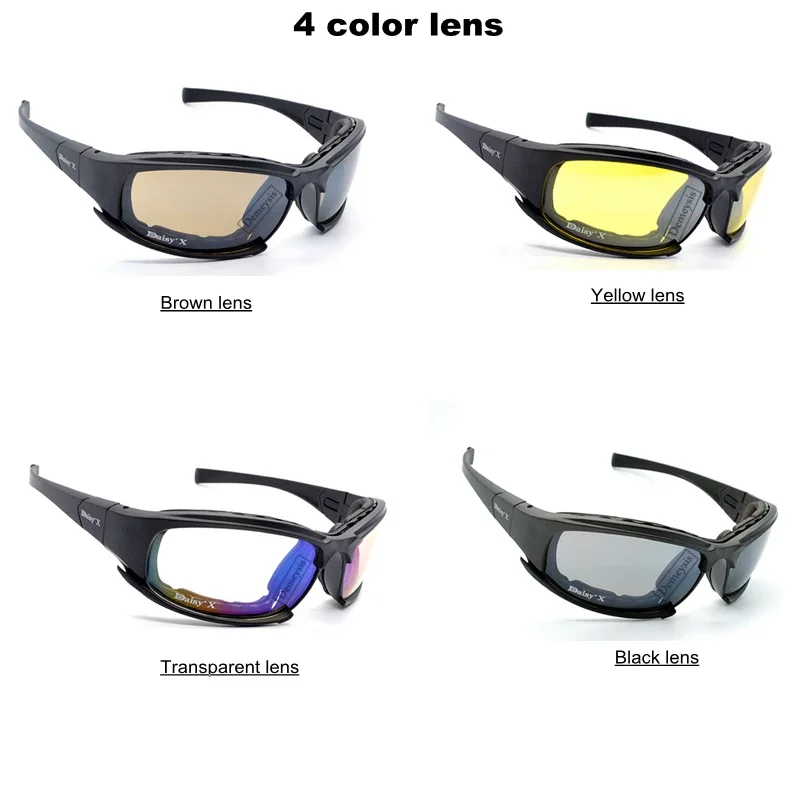 Destroy AndrDul-Lunettes polarisées militaires pour hommes, lunettes de soleil de l'armée avec 4 lentilles, boîte d'origine, lunettes de randonnée, lunettes de tir