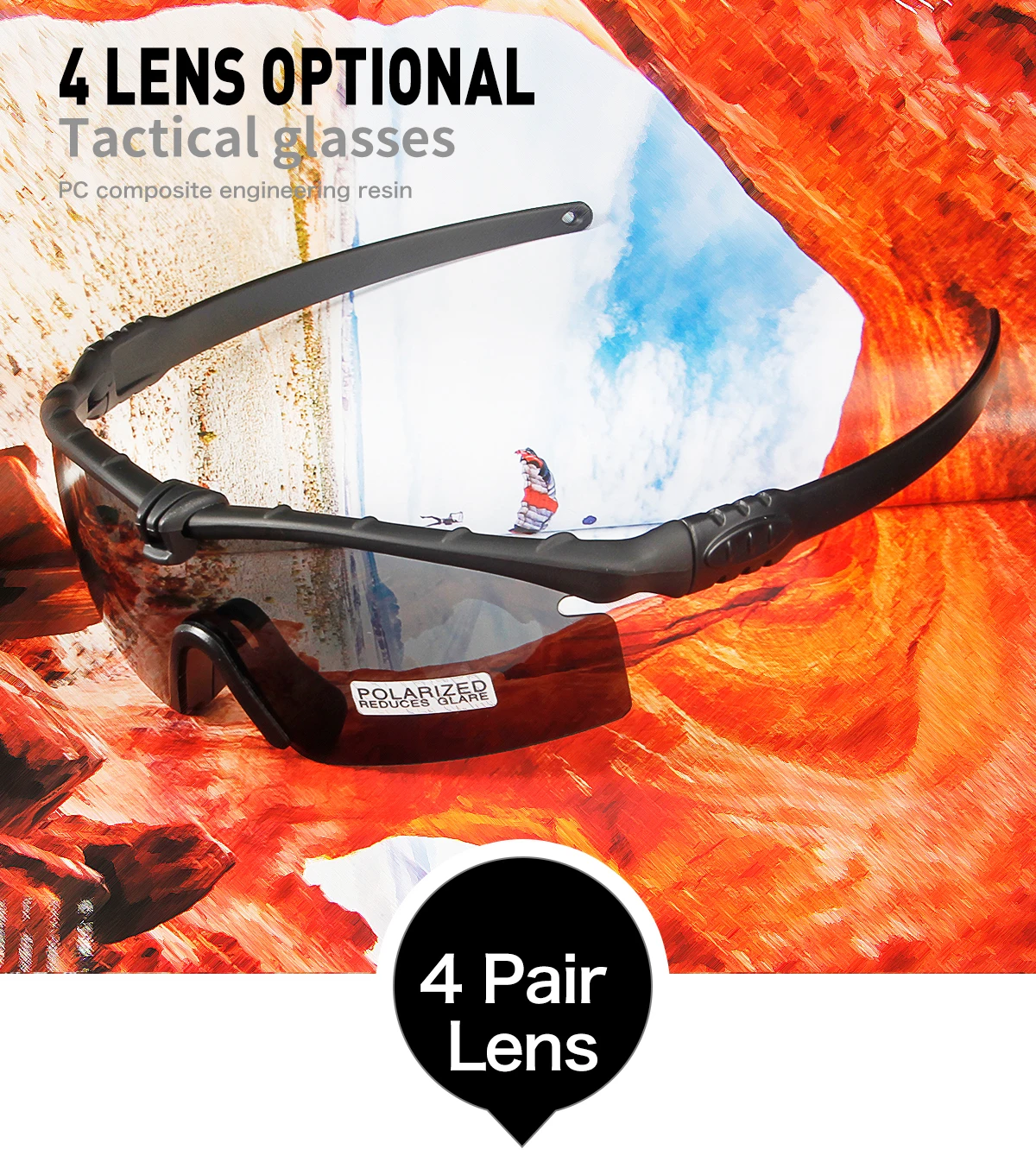 Lunettes de Protection balistique de l'armée 3.0 pour homme et femme, lunettes de tir de Paintball, lunettes de soleil polarisées de cyclisme et vtt Lunettes de Protection balistique de l'armée 3.0 pour homme et femme, lunettes de tir de Paintball, lunettes de soleil polarisées de cyclisme et vtt