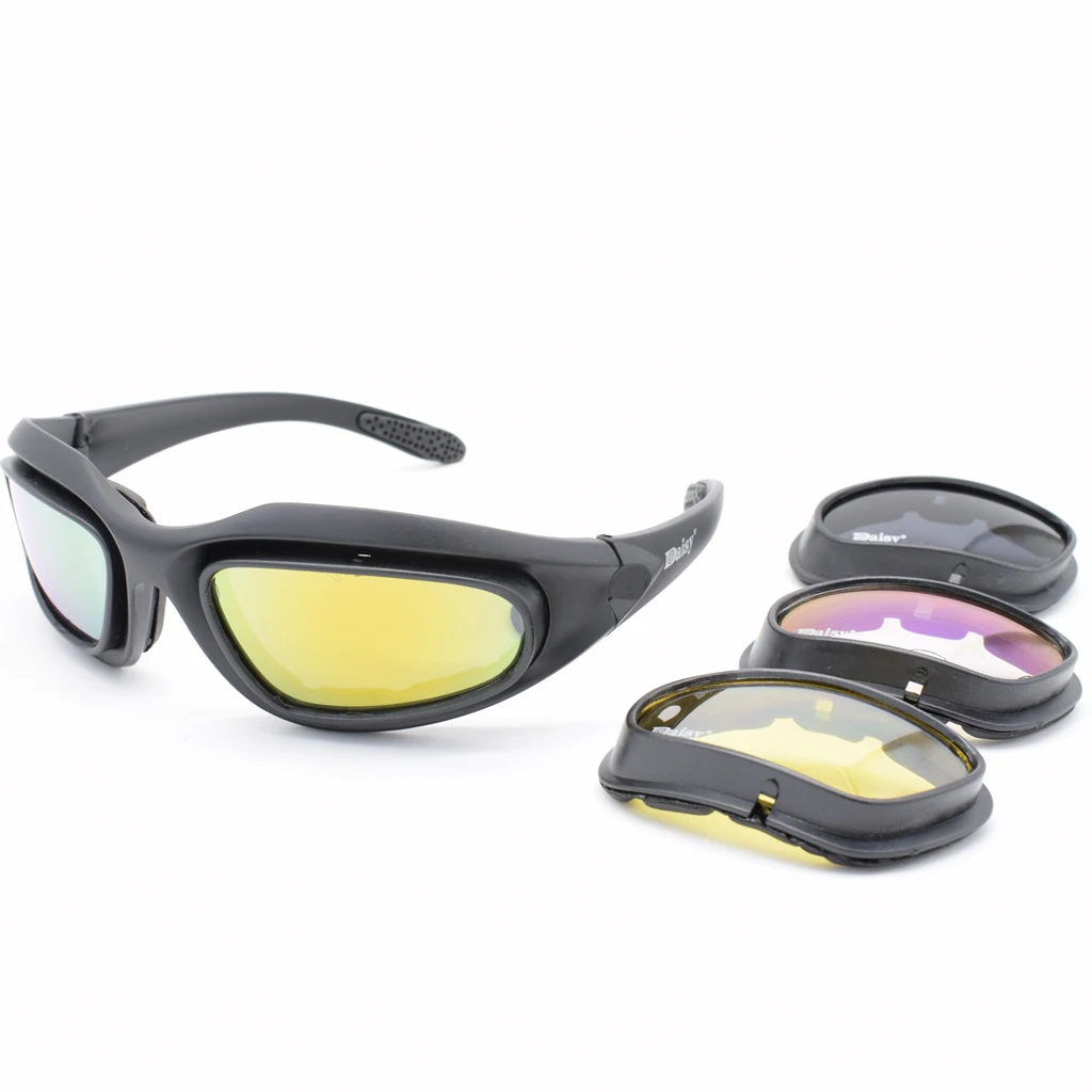 Destroy AndrDul-Lunettes de soleil polarisées pour hommes, lunettes de sport de plein air, lunettes de soleil avec 4 lentilles, boîte d'origine, lunettes de randonnée, lunettes de tir