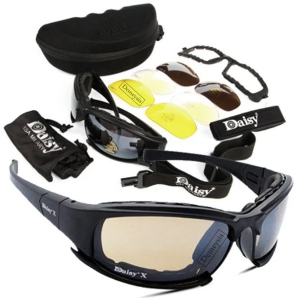 Destroy AndrDul-Lunettes de soleil polarisées pour hommes, lunettes de sport de plein air, lunettes de soleil avec 4 lentilles, boîte d'origine, lunettes de randonnée, lunettes de tir