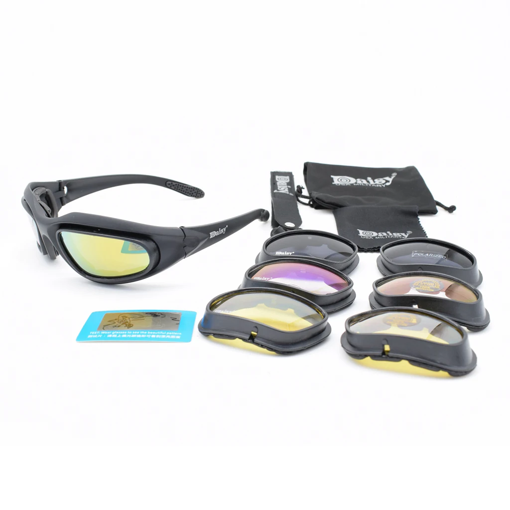 Destroy AndrDul-Lunettes de soleil polarisées pour hommes, lunettes de sport de plein air, lunettes de soleil avec 4 lentilles, boîte d'origine, lunettes de randonnée, lunettes de tir