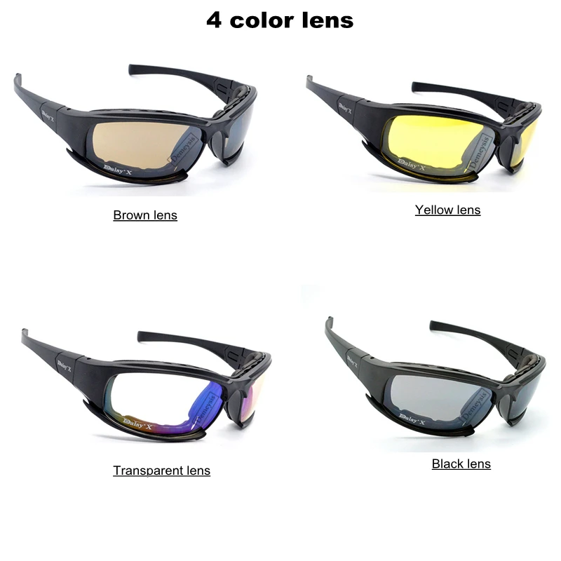 Destroy AndrDul-Lunettes de soleil polarisées pour hommes, lunettes de sport de plein air, lunettes de soleil avec 4 lentilles, boîte d'origine, lunettes de randonnée, lunettes de tir