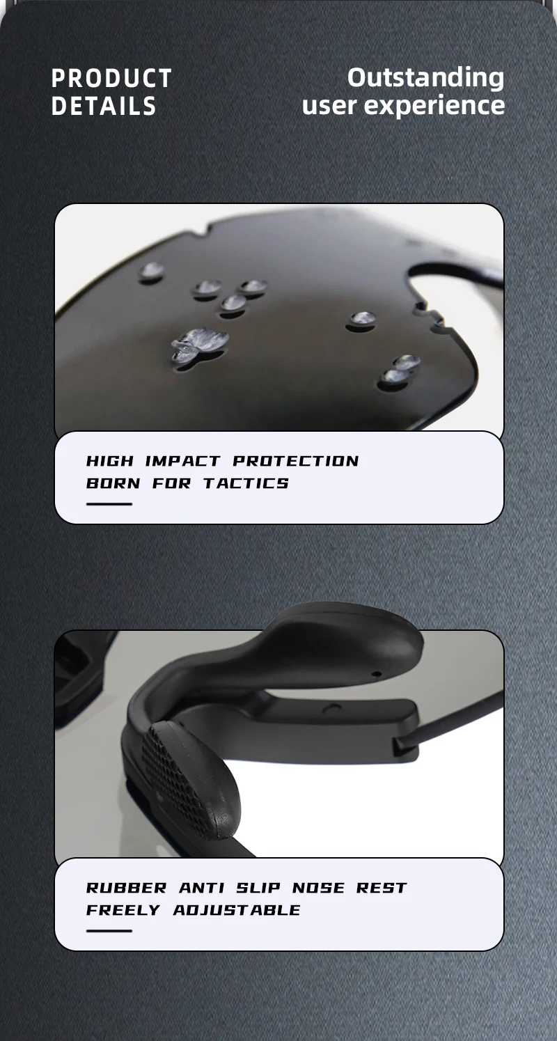 DulGoggles-Ensemble de lunettes de soleil pare-balles, lunettes d'alpinisme de moto, coupe-vent, anti-poussière, CS, tir militaire