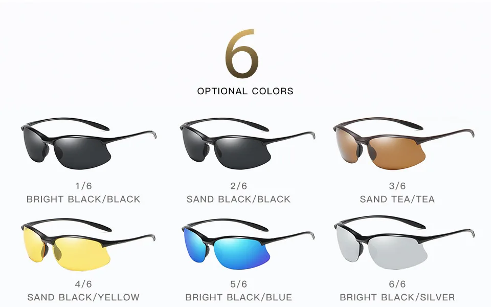 Lunettes de soleil polarisées ultralégères pour hommes, lunettes de soleil militaires pour hommes, lunettes de conduite, lunettes de soleil, lunettes, Top TR90, anti-UV, 2024