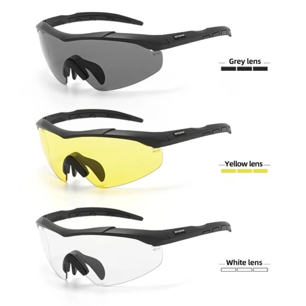 Lunettes DulGoggles coupe-vent et anti-poussière, lunettes de soleil pare-balles de tir militaire CS, lunettes d'alpinisme de moto, ensemble de 3 lentilles – Image 5