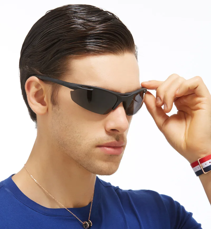 Lunettes de soleil polarisées de sport ultralégères pour hommes, lunettes de soleil de conduite pour hommes, lunettes de plein air militaires, anti-UV