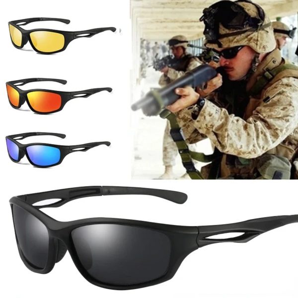 Lunettes de soleil polarisées pour hommes, lunettes de soleil d'extérieur, lunettes de conduite, design de marque masculine, lunettes militaires, 2024
