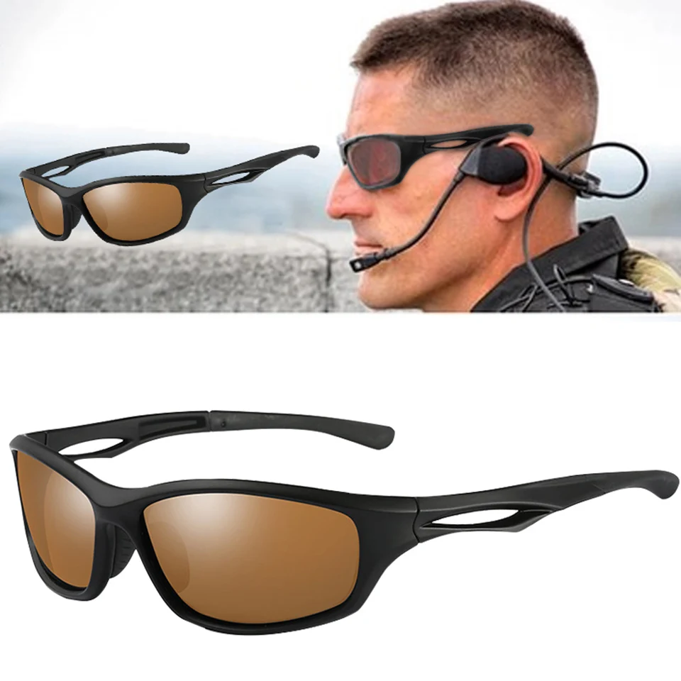 Lunettes de soleil polarisées pour hommes, lunettes de soleil d'extérieur, lunettes de conduite, design de marque masculine, lunettes militaires, 2024