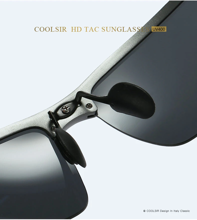 Lunettes de soleil en aluminium et magnésium pour hommes, polariseur à changement de couleur pour la conduite, 3121 Lunettes de soleil en aluminium et magnésium pour hommes, polariseur à changement de couleur pour la conduite, 3121