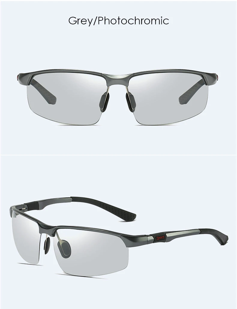 Lunettes de soleil en aluminium et magnésium pour hommes, polariseur à changement de couleur pour la conduite, 3121 Lunettes de soleil en aluminium et magnésium pour hommes, polariseur à changement de couleur pour la conduite, 3121