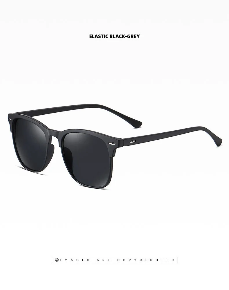 Lunettes de soleil polarisées classiques rétro pour hommes, lunettes de soleil d'extérieur, lunettes carrées en plastique, nuances tendance, UV400, nouveau