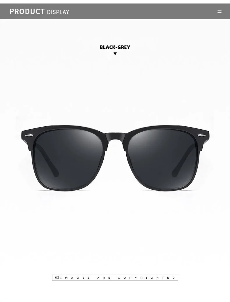 Lunettes de soleil polarisées classiques rétro pour hommes, lunettes de soleil d'extérieur, lunettes carrées en plastique, nuances tendance, UV400, nouveau