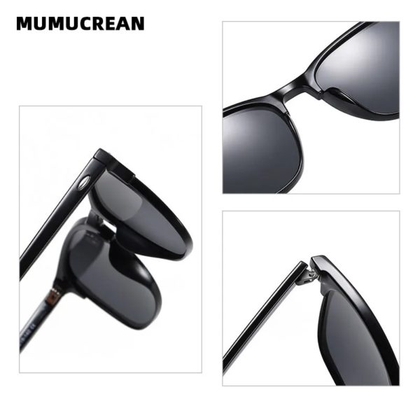 Lunettes de soleil polarisées classiques rétro pour hommes, lunettes de soleil d'extérieur, lunettes carrées en plastique, nuances tendance, UV400, nouveau – Image 4