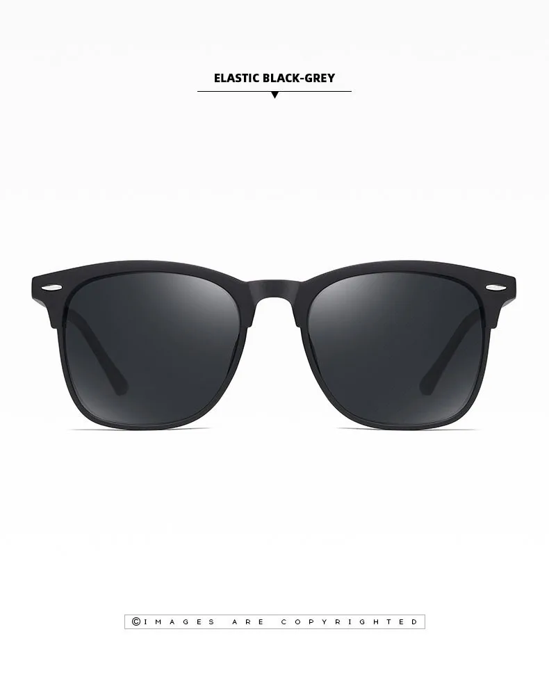 Lunettes de soleil polarisées classiques rétro pour hommes, lunettes de soleil d'extérieur, lunettes carrées en plastique, nuances tendance, UV400, nouveau