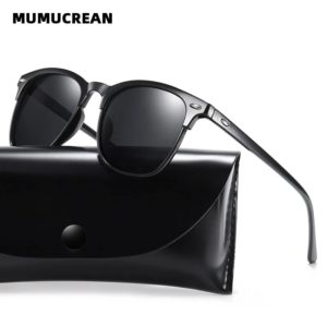 Lunettes de soleil polarisées classiques rétro pour hommes, lunettes de soleil d'extérieur, lunettes carrées en plastique, nuances tendance, UV400, nouveau