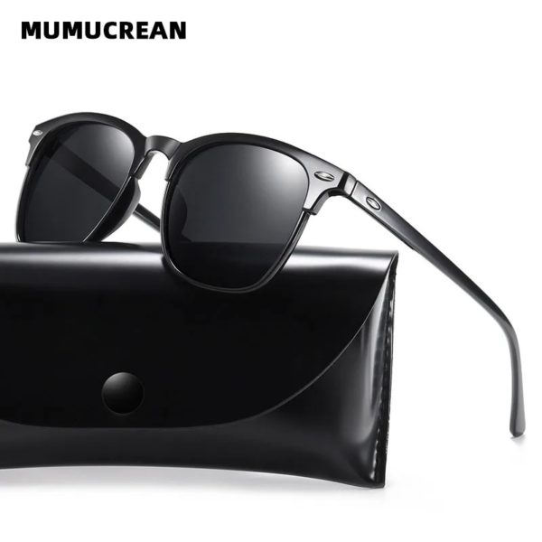 Lunettes de soleil polarisées classiques rétro pour hommes, lunettes de soleil d'extérieur, lunettes carrées en plastique, nuances tendance, UV400, nouveau