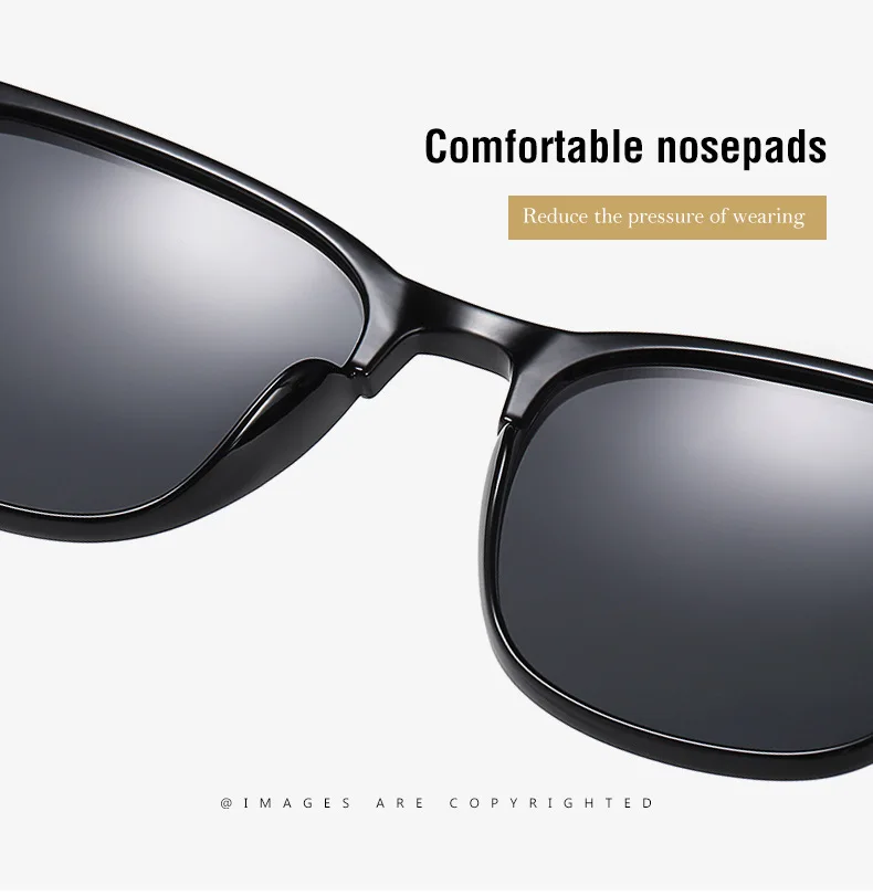 Lunettes de soleil polarisées classiques rétro pour hommes, lunettes de soleil d'extérieur, lunettes carrées en plastique, nuances tendance, UV400, nouveau