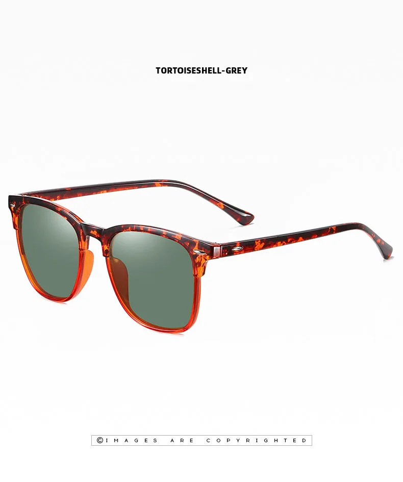 Lunettes de soleil polarisées classiques rétro pour hommes, lunettes de soleil d'extérieur, lunettes carrées en plastique, nuances tendance, UV400, nouveau