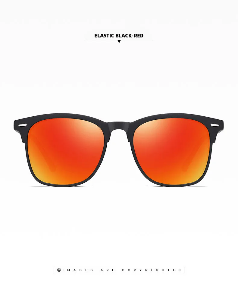 Lunettes de soleil polarisées classiques rétro pour hommes, lunettes de soleil d'extérieur, lunettes carrées en plastique, nuances tendance, UV400, nouveau