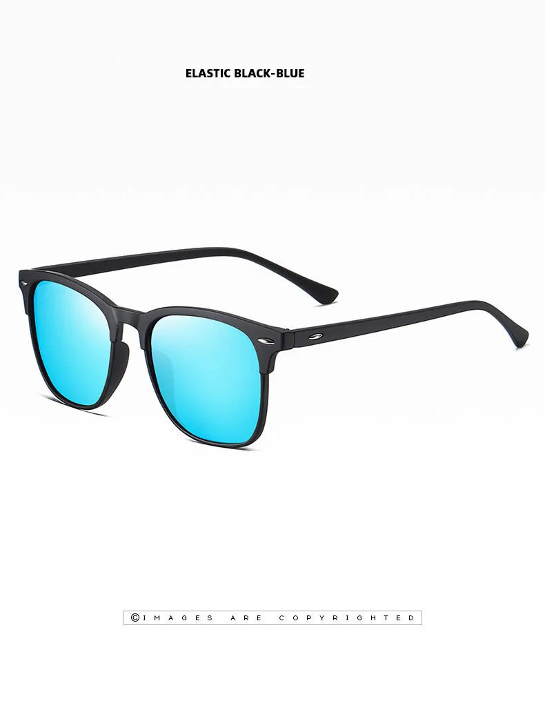 Lunettes de soleil polarisées classiques rétro pour hommes, lunettes de soleil d'extérieur, lunettes carrées en plastique, nuances tendance, UV400, nouveau