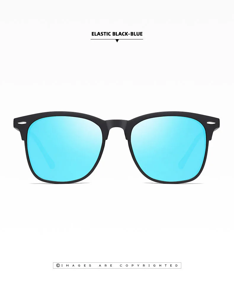 Lunettes de soleil polarisées classiques rétro pour hommes, lunettes de soleil d'extérieur, lunettes carrées en plastique, nuances tendance, UV400, nouveau
