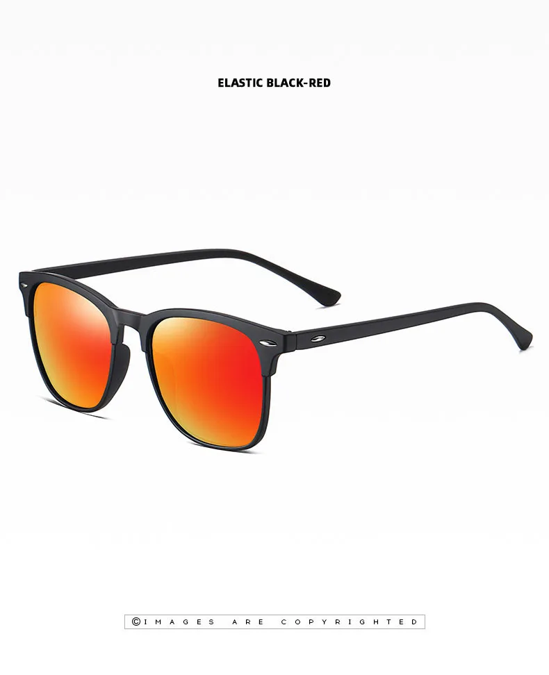 Lunettes de soleil polarisées classiques rétro pour hommes, lunettes de soleil d'extérieur, lunettes carrées en plastique, nuances tendance, UV400, nouveau