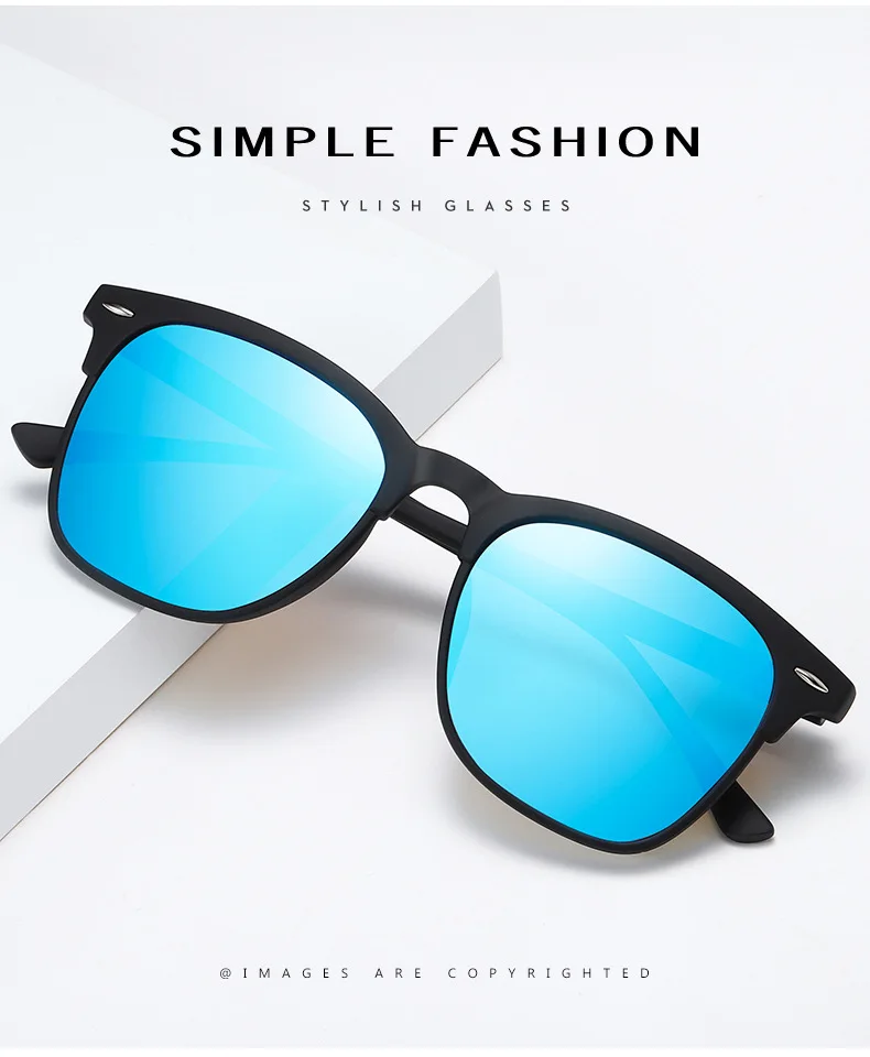 Lunettes de soleil polarisées classiques rétro pour hommes, lunettes de soleil d'extérieur, lunettes carrées en plastique, nuances tendance, UV400, nouveau