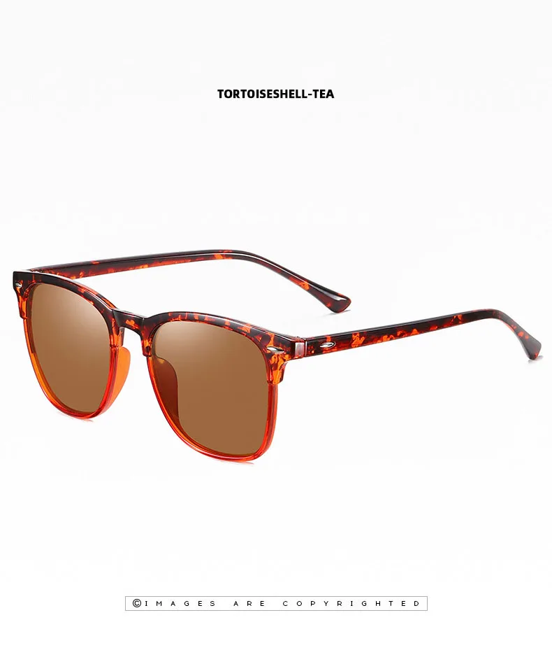 Lunettes de soleil polarisées classiques rétro pour hommes, lunettes de soleil d'extérieur, lunettes carrées en plastique, nuances tendance, UV400, nouveau