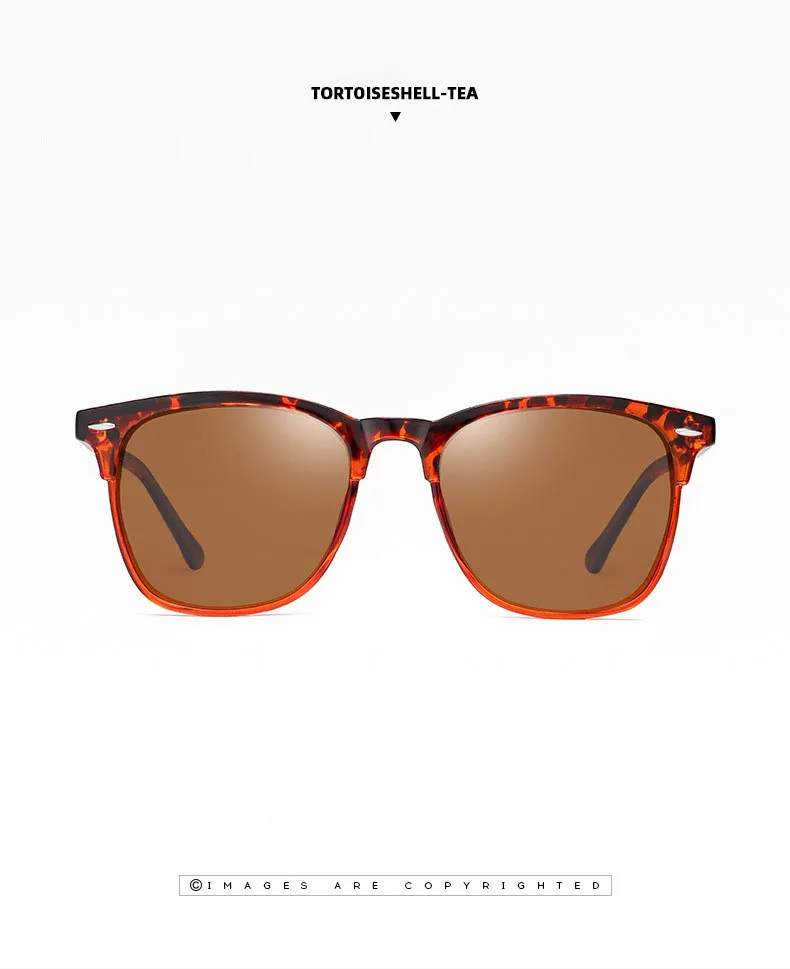 Lunettes de soleil polarisées classiques rétro pour hommes, lunettes de soleil d'extérieur, lunettes carrées en plastique, nuances tendance, UV400, nouveau