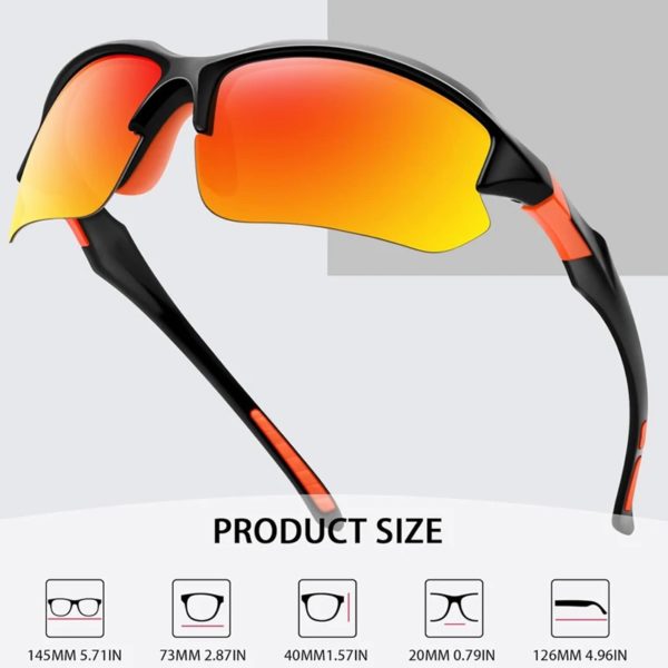 Lunettes de soleil polarisées de sport pour hommes, cyclisme, course à pied, pêche, lunettes de soleil, légères, lunettes de plein air, UV400, 2024 – Image 6