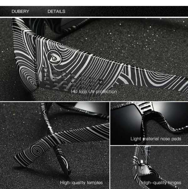DUBERY-Lunettes de soleil rétro colorées pour hommes, lunettes de soleil pour hommes, marque de mode, miroir de luxe, respirantes, UV400 – Image 4