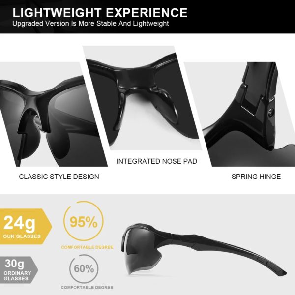 AOFLY-Lunettes de soleil de sport de plein air pour hommes, lunettes de soleil vintage pour hommes, lunettes UV400, conduite, cyclisme, escalade, ski, pêche – Image 6