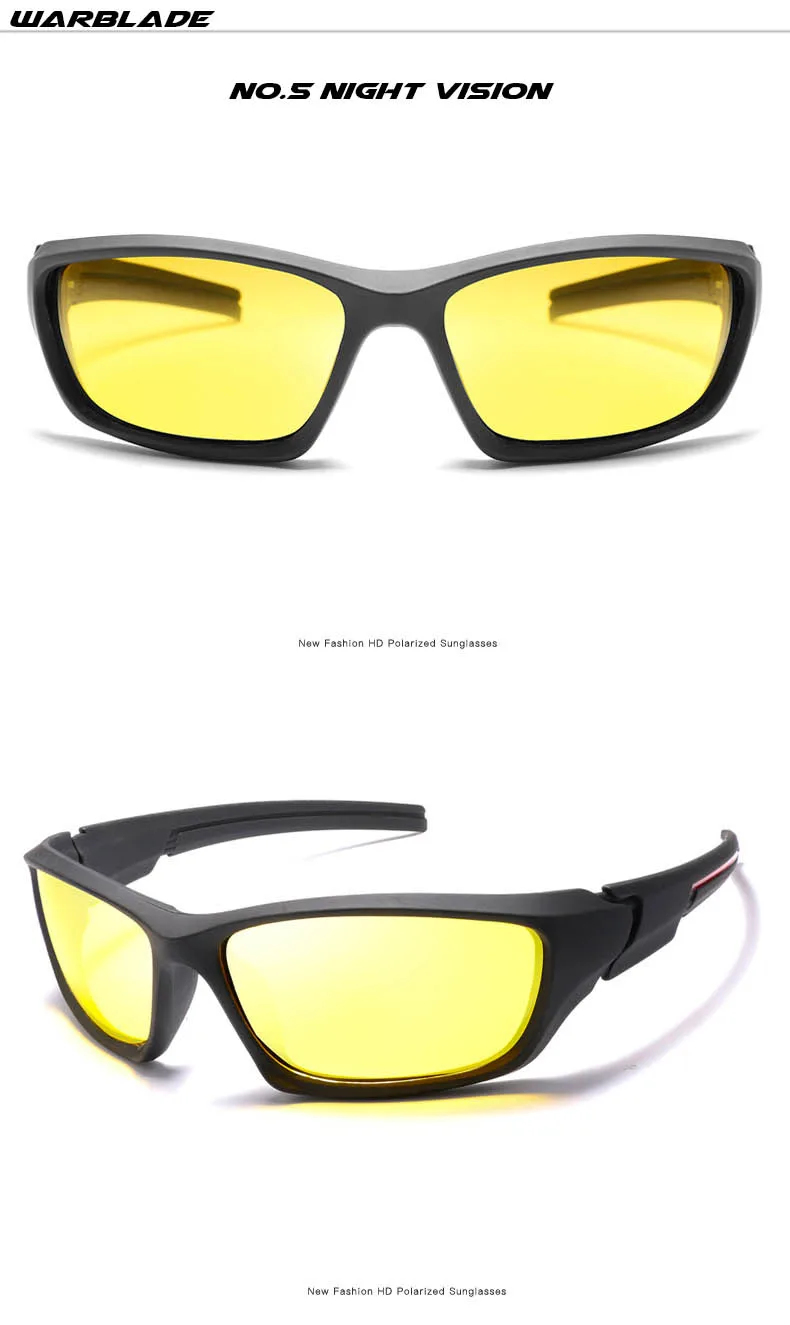 WarBlade nouveaux hommes lunettes de Vision nocturne polarisées lunettes de soleil photochromiques conduite jour nuit lunettes Anti-éblouissement lunettes de soleil