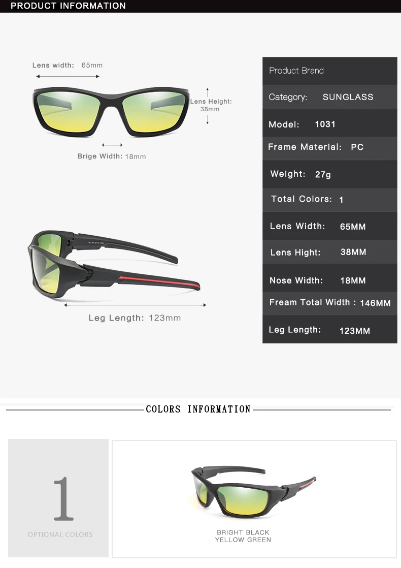 WarBlade nouveaux hommes lunettes de Vision nocturne polarisées lunettes de soleil photochromiques conduite jour nuit lunettes Anti-éblouissement lunettes de soleil